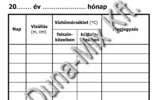 Havi jelentés kútról (12 hónapra) 1